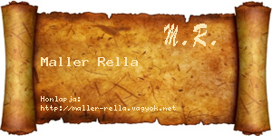 Maller Rella névjegykártya